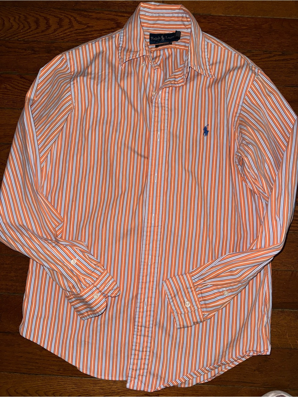 Ralph Lauren Orange and White Striped Cotton Dress Shirt
Great used condition